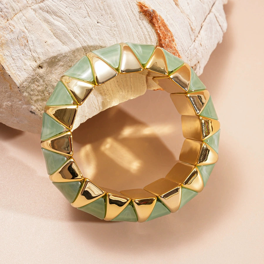 Heavy-duty acrylic gradient diamond elastic bracelet