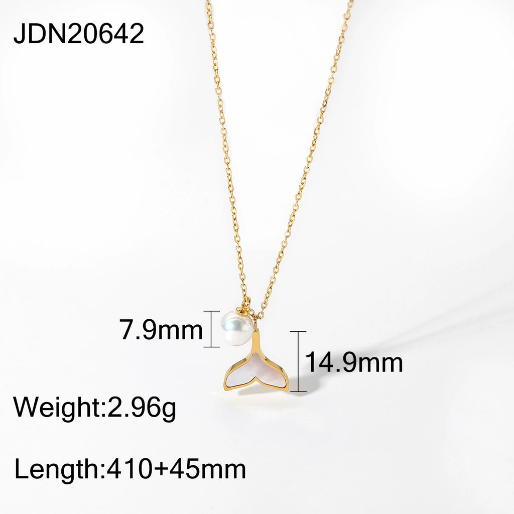 Stainless steel pearl layered floral set