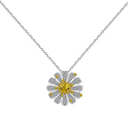 925 Sterling Silver Daisy Sunflower Full Diamond Set