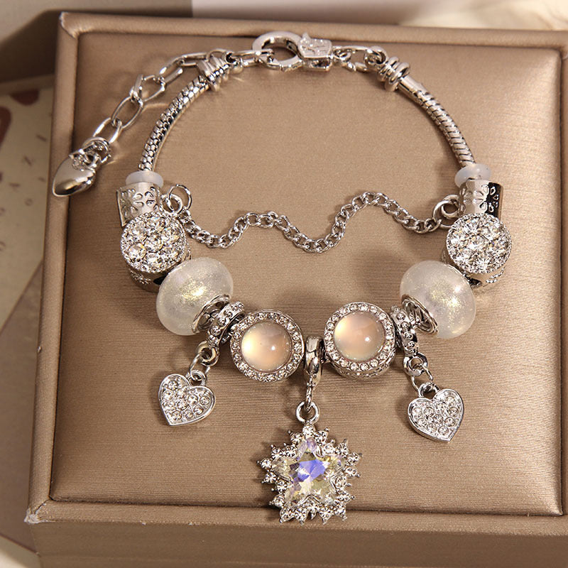 Vintage White Series Glass Alloy Bracelet