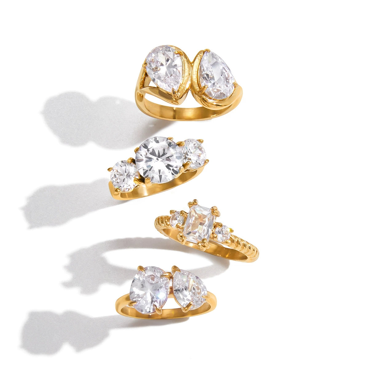 Zircon stainless steel non-fading ring