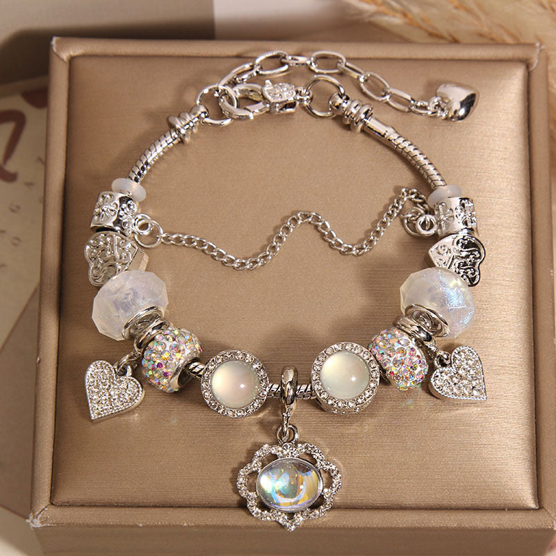 Vintage White Series Glass Alloy Bracelet