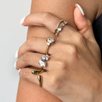 Zircon stainless steel non-fading ring