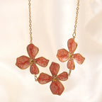 Oil-drop flower elegant stainless steel necklace and bracelet