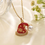 Christmas Tree Stainless Steel Micro-Inlaid Zircon Necklace