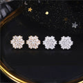 Flower Zircon Copper Alloy Earrings
