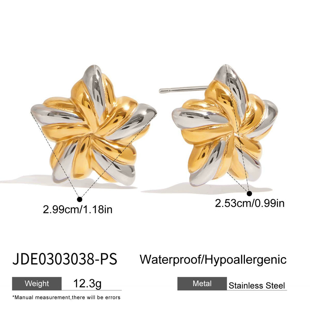 Colorful abalone shell stainless steel necklace and earrings