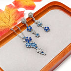 仲夏夜之梦海蓝宝花朵铜合金套装