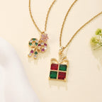 Christmas Tree Stainless Steel Micro-Inlaid Zircon Necklace