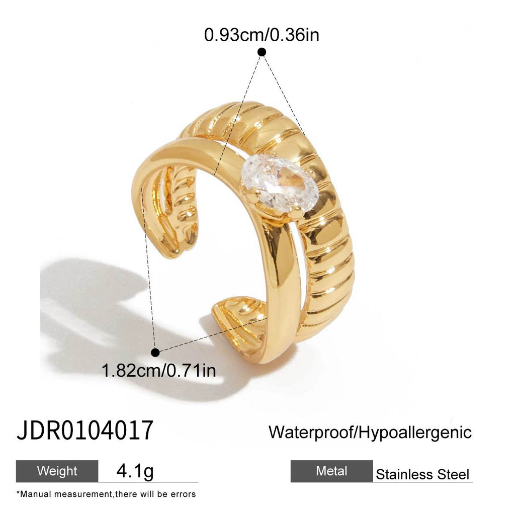 Zircon stainless steel non-fading ring