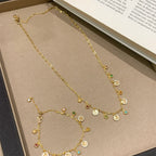 Rainbow Tourmaline Copper Alloy Necklace