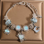 Vintage Sky Blue Series Glass Alloy Bracelet