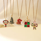 Christmas Tree Stainless Steel Micro-Inlaid Zircon Necklace
