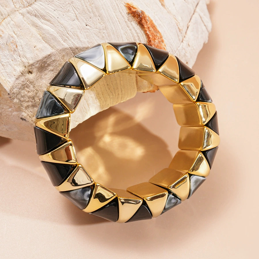 Heavy-duty acrylic gradient diamond elastic bracelet