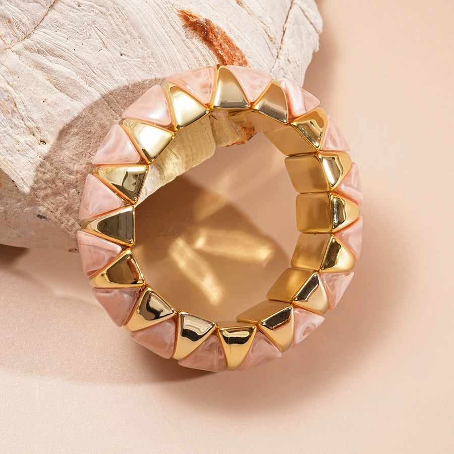 Heavy-duty acrylic gradient diamond elastic bracelet