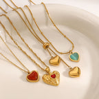 High-end stainless steel heart necklace