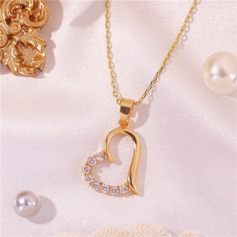 Zircon Colored Crystal Heart-Shaped Zircon Set