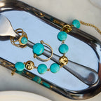 Turquoise Stainless Steel Pearl Ring Bracelet