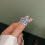 925 Silver Sweet Rainbow Barbie Heart Zircon Ring