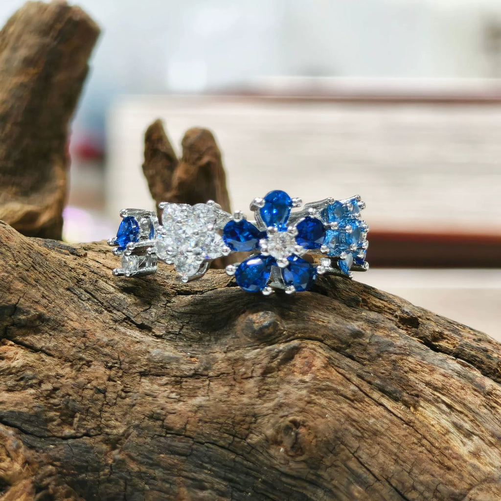 仲夏夜之梦海蓝宝花朵铜合金套装