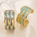 Oil-drop style versatile stainless steel open bracelet