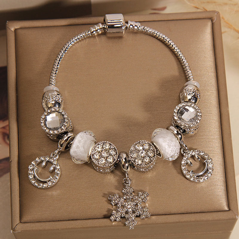 Vintage White Series Glass Alloy Bracelet