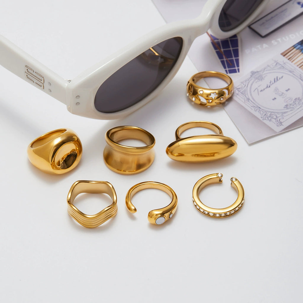 Natural stone stainless steel high-grade non-fading ring