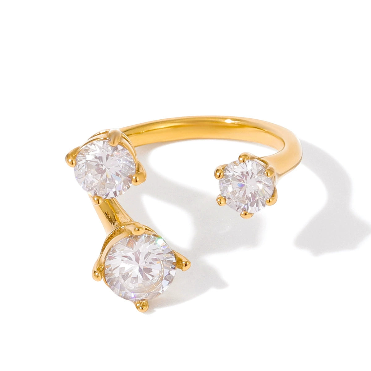 Zircon colorfast stainless steel ring