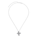 925 Silver Flower Butterfly Full Diamond Three-Piece Set