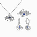S925 Silver Evil Eye Blue Zircon Inlaid Set