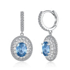 925 Silver Aquamarine Zircon Diamond Set