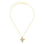 925 Silver Flower Butterfly Full Diamond Three-Piece Set