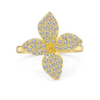 925 Silver Flower Butterfly Full Diamond Three-Piece Set