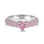 925 Silver Sweet Rainbow Barbie Heart Zircon Ring