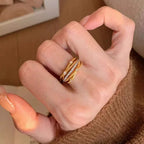 Brushed multi-layered copper alloy ring