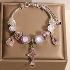 Vintage Pink Series Glass Alloy Bracelet