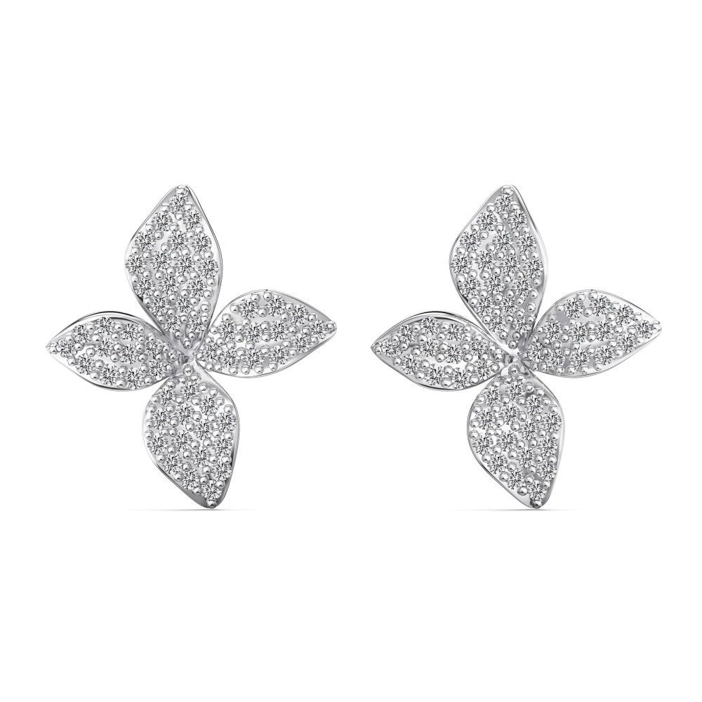 925 Silver Flower Butterfly Full Diamond Three-Piece Set