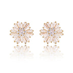 Flower Zircon Copper Alloy Earrings