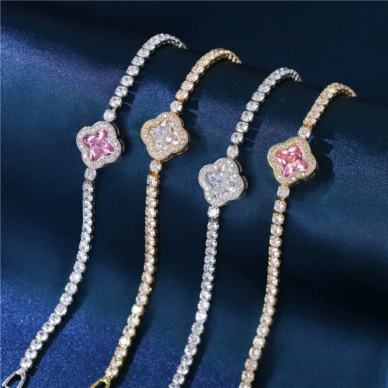 Zircon Colored Crystal Petal Zircon Necklace Set