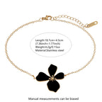 Oil-drop flower elegant stainless steel necklace and bracelet