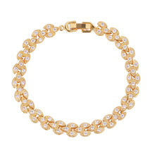 Leaf-shaped copper zircon French copper alloy bracelet