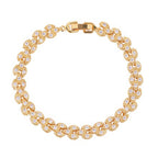 Leaf-shaped copper zircon French copper alloy bracelet