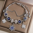 Vintage Deep Blue Series Glass Alloy Bracelet