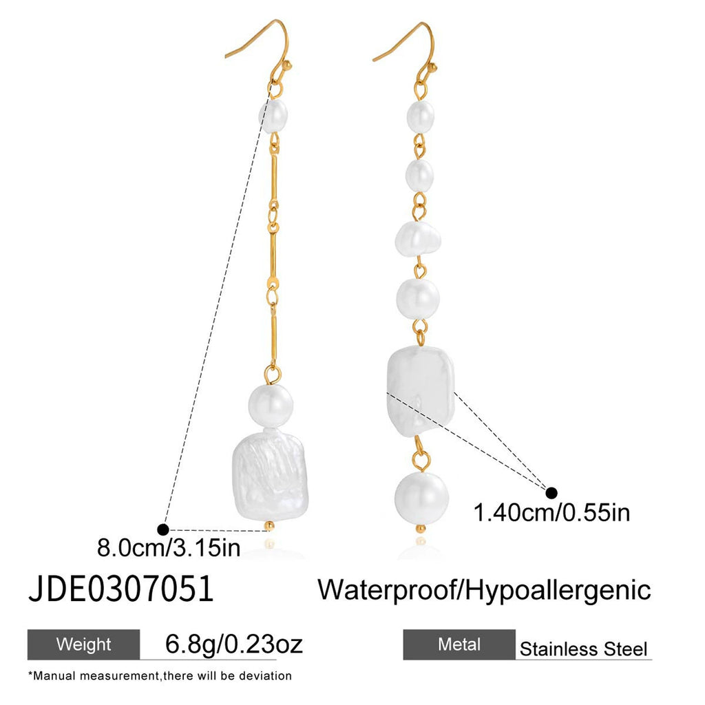 Pearl Tassel High-Grade Stainless Steel Earrings