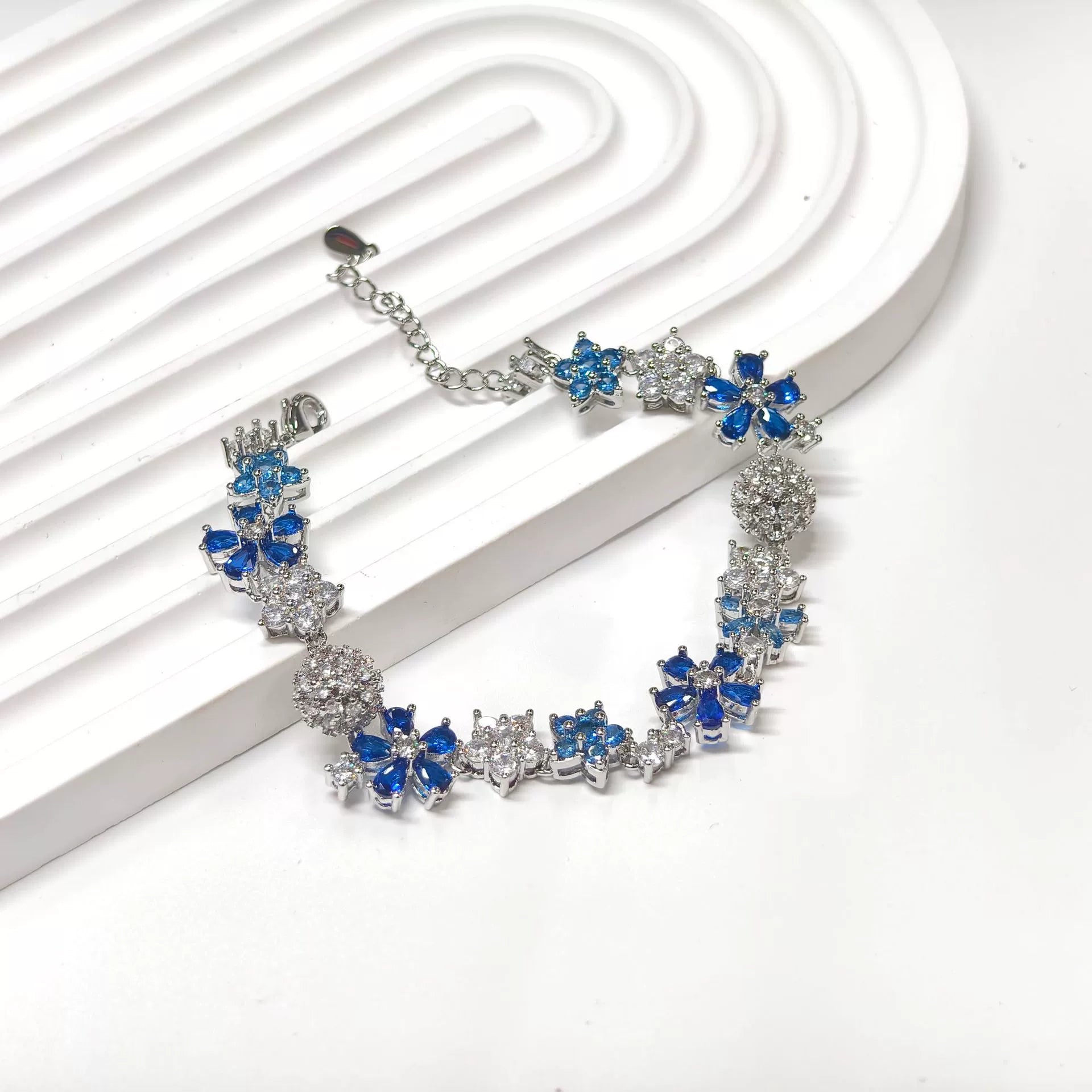 仲夏夜之梦海蓝宝花朵铜合金套装