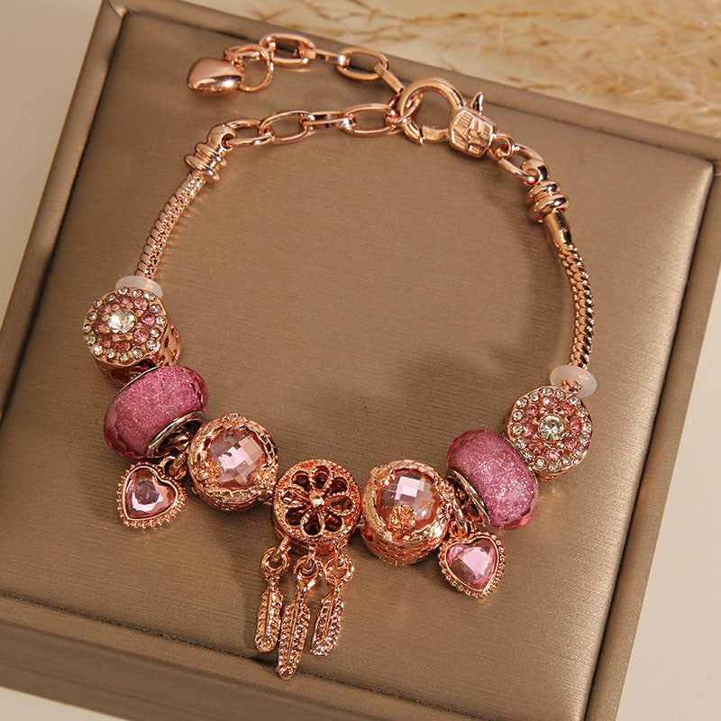 Vintage Rose Gold Series Glass Alloy Bracelet