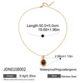 Pearl Tiger's Eye Non-Fading Stainless Steel Clavicle Chain