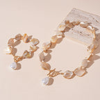 海洋度假风贝壳仿珍珠不规则几何套装