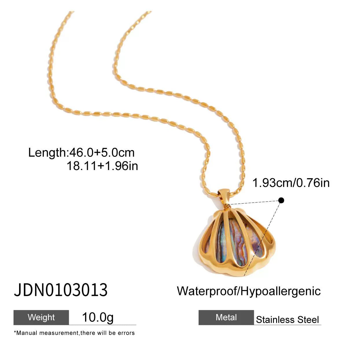 Colorful abalone shell stainless steel necklace and earrings