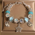 Vintage Sky Blue Series Glass Alloy Bracelet